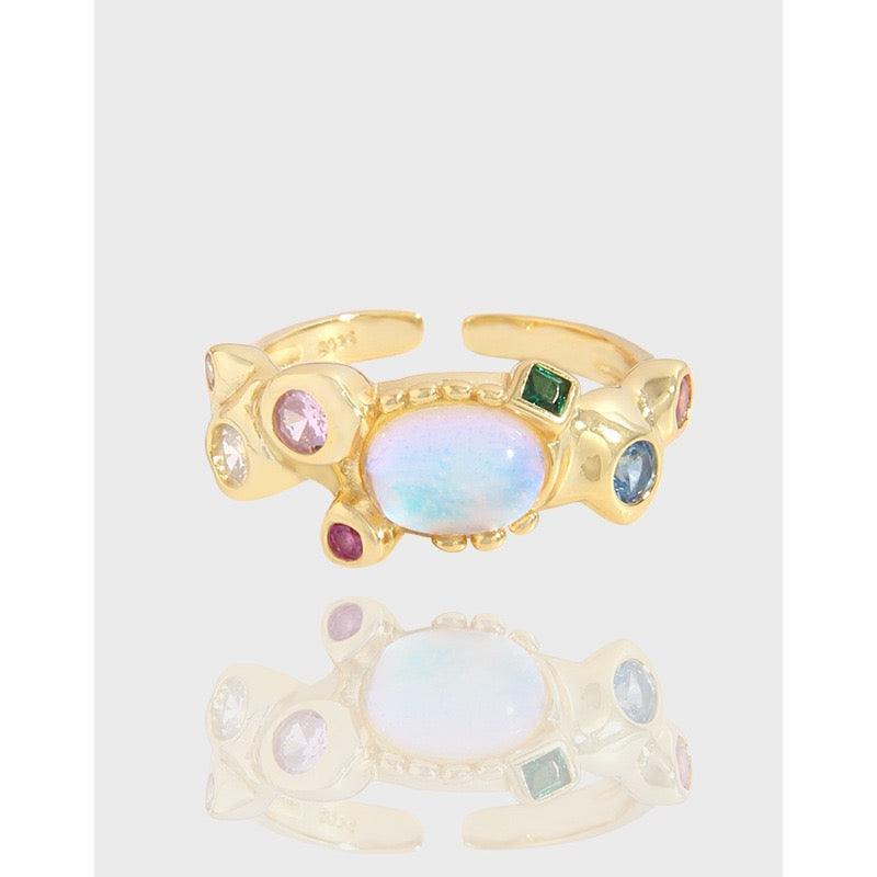 Gardon rainbow stone ring