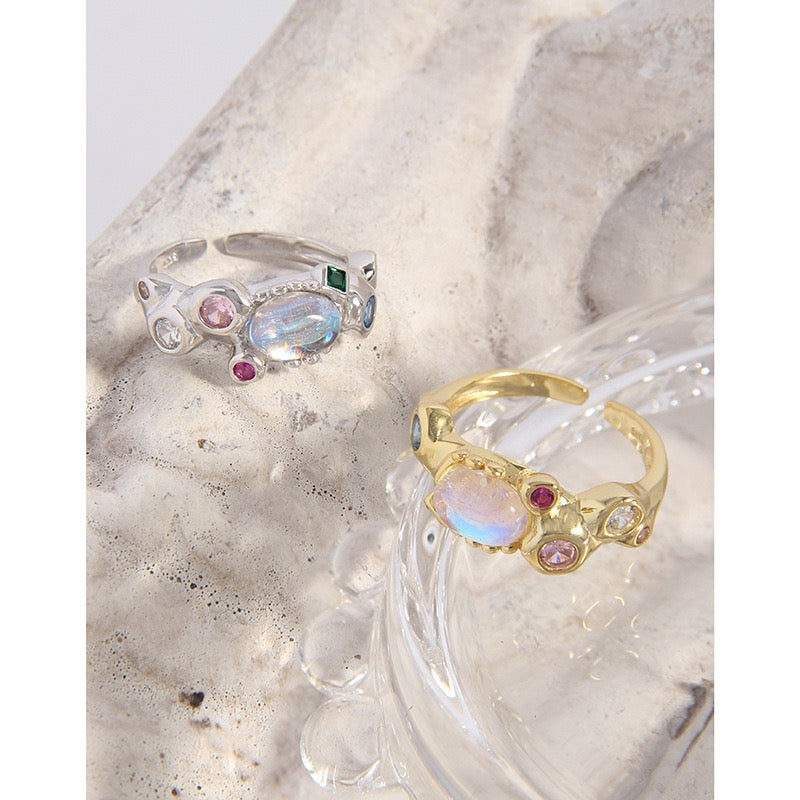 Gardon rainbow stone ring