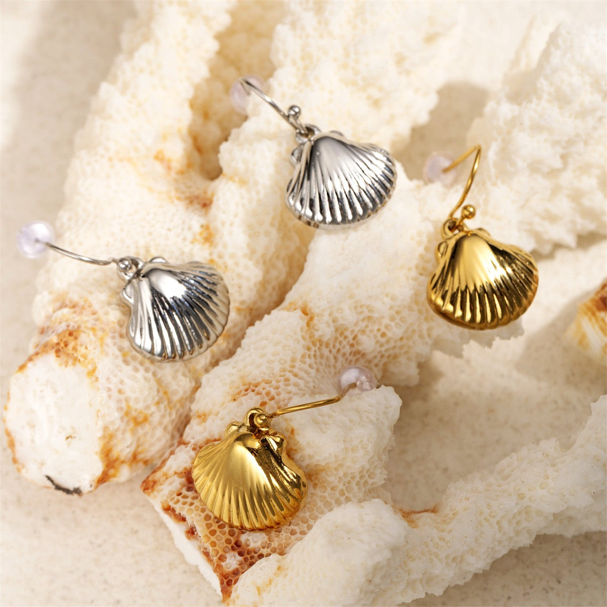 Dangling shell earrings
