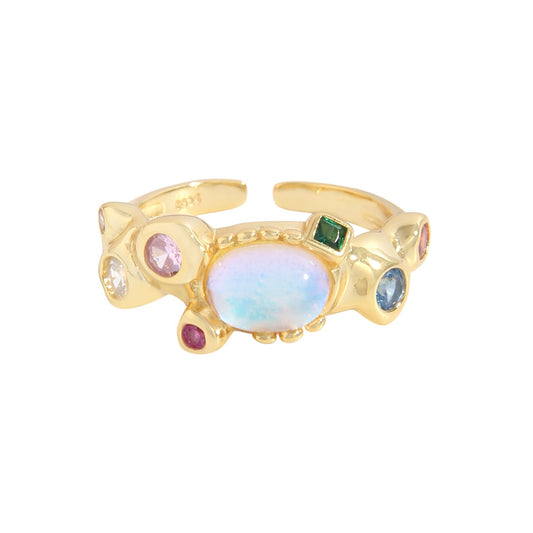 Gardon rainbow stone ring