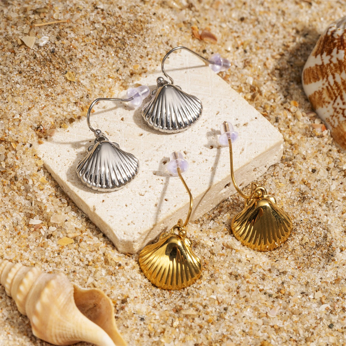 Dangling shell earrings