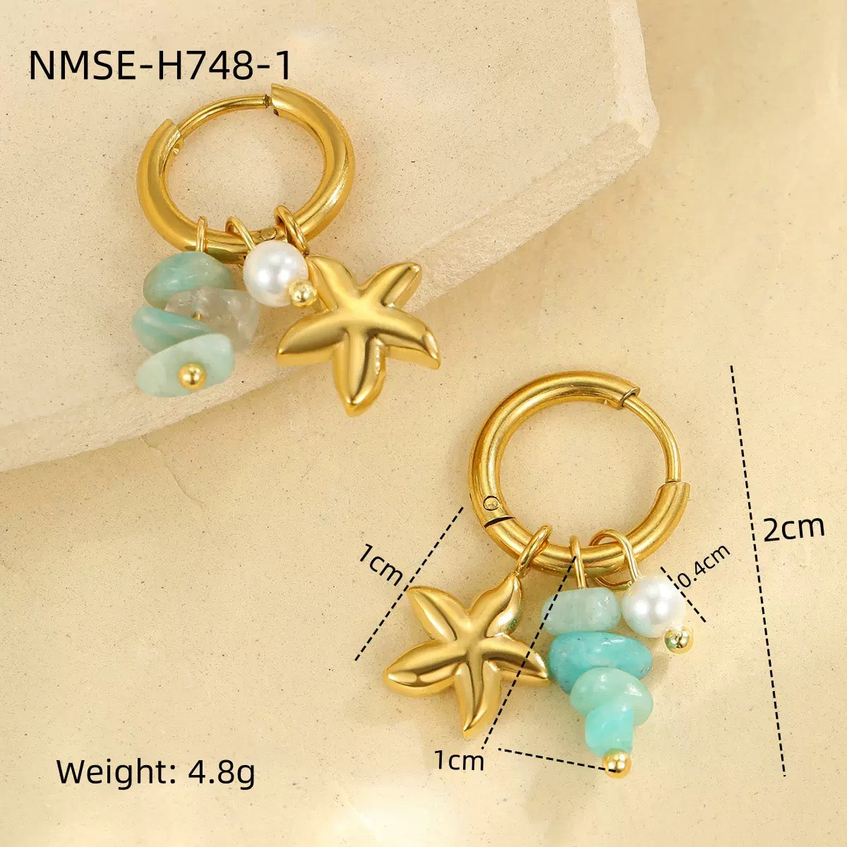 Little ocean charm hoops
