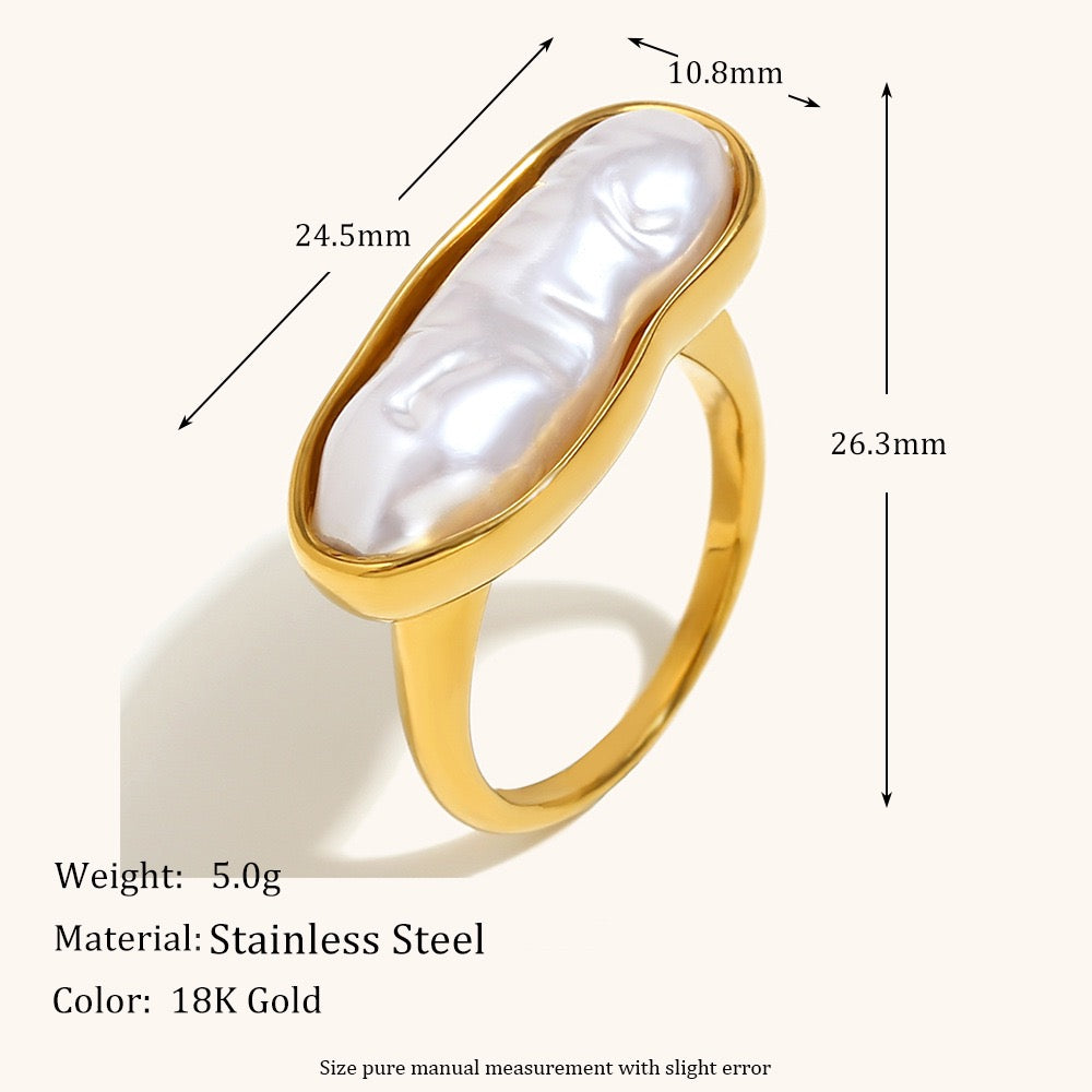 Pearly statement ring