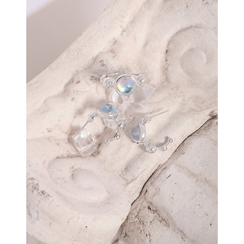 Moon stone silver set