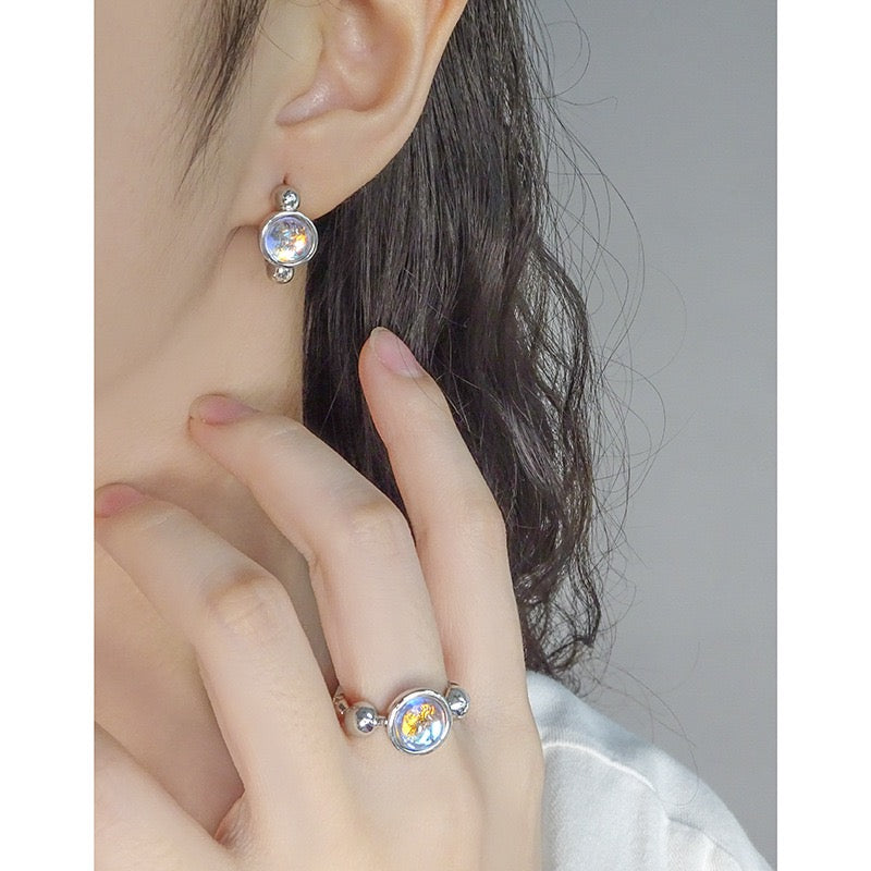 Moon stone silver set