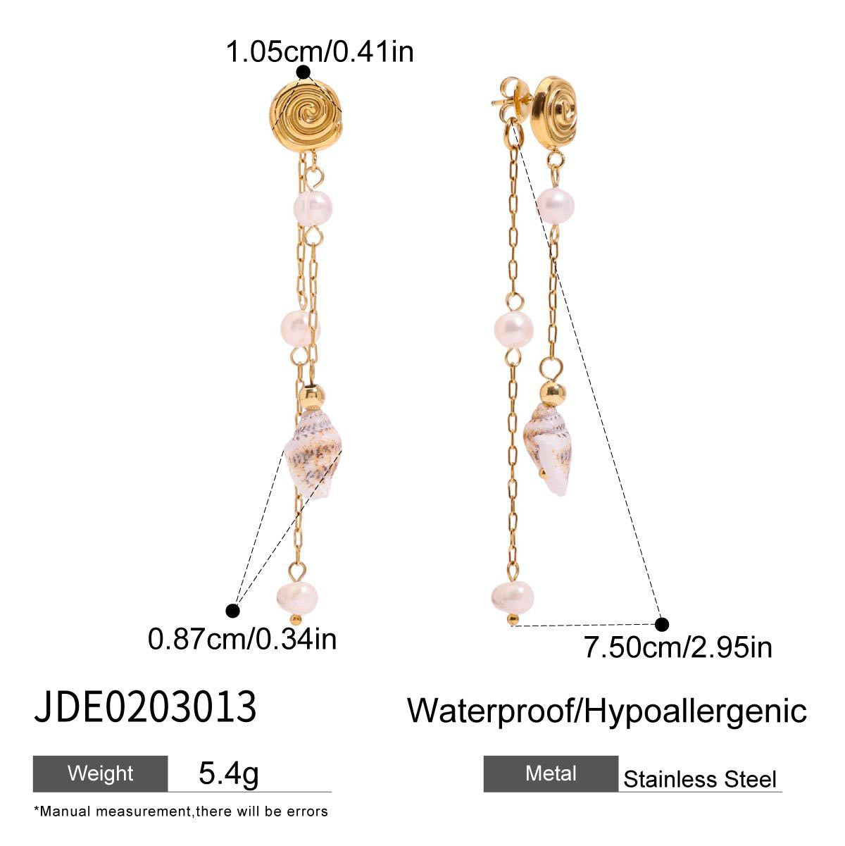 Natural shell swirl earrings