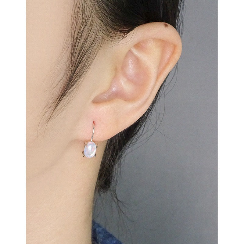 Opal silver earrings