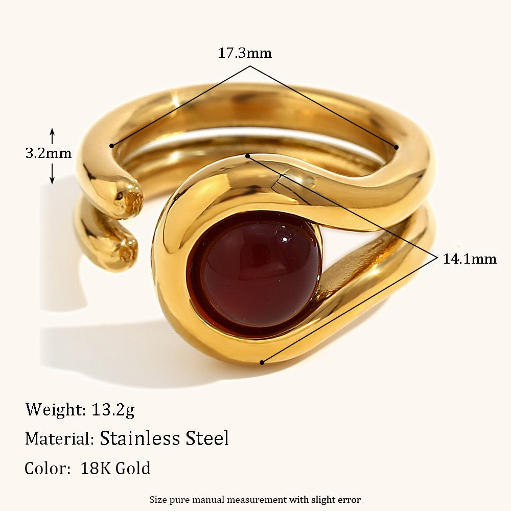 Red Gem stone ring