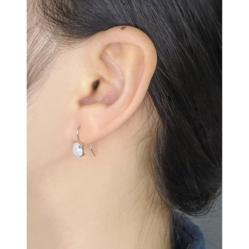 Opal silver earrings