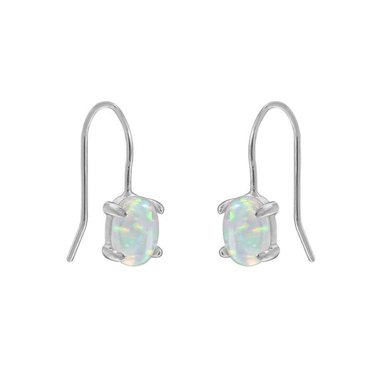 Opal silver earrings