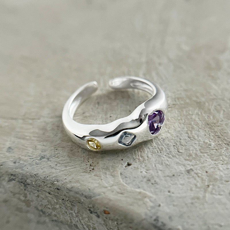 Billy Purple heart Silver ring