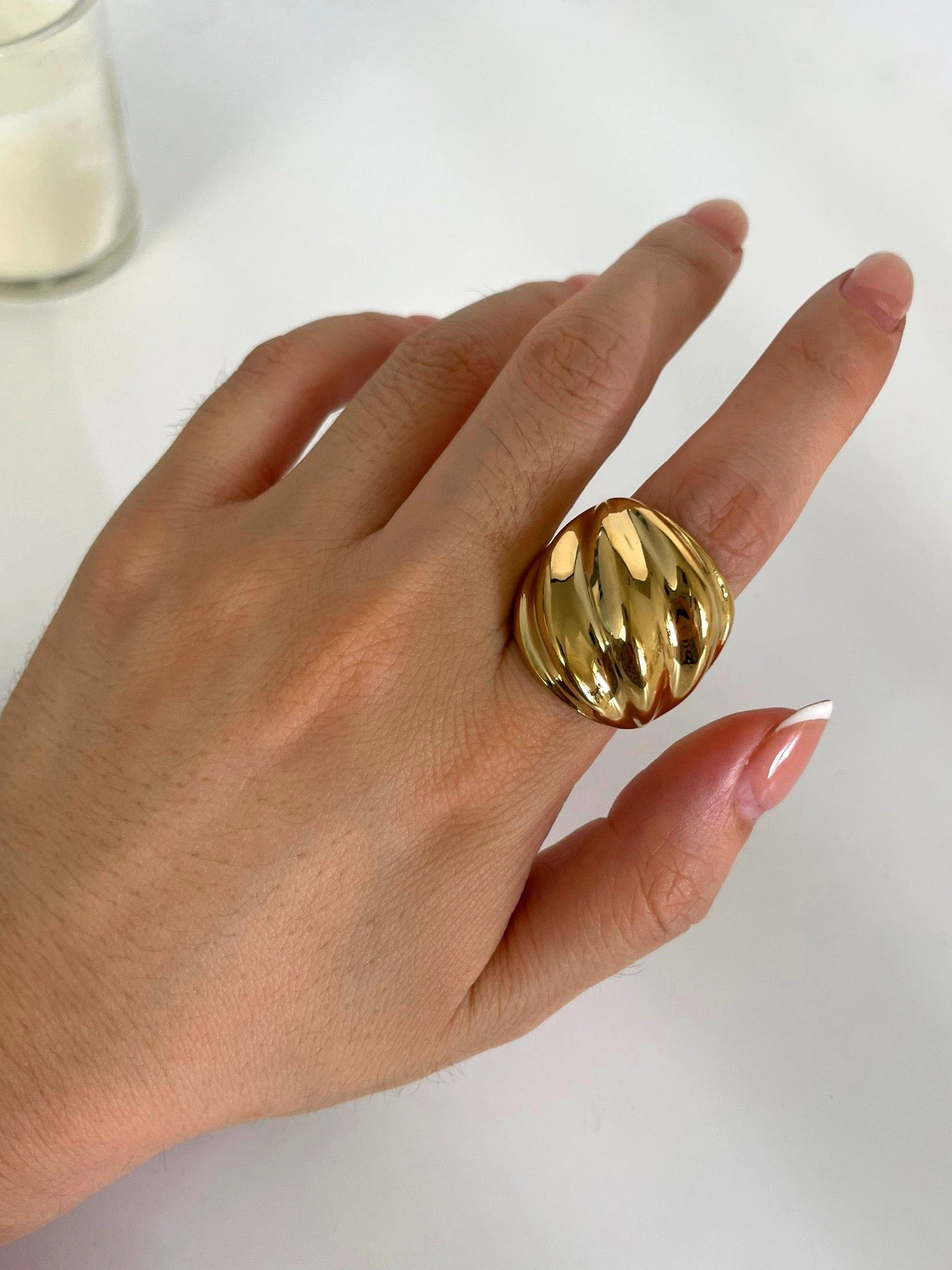 Big layer of waves statement ring