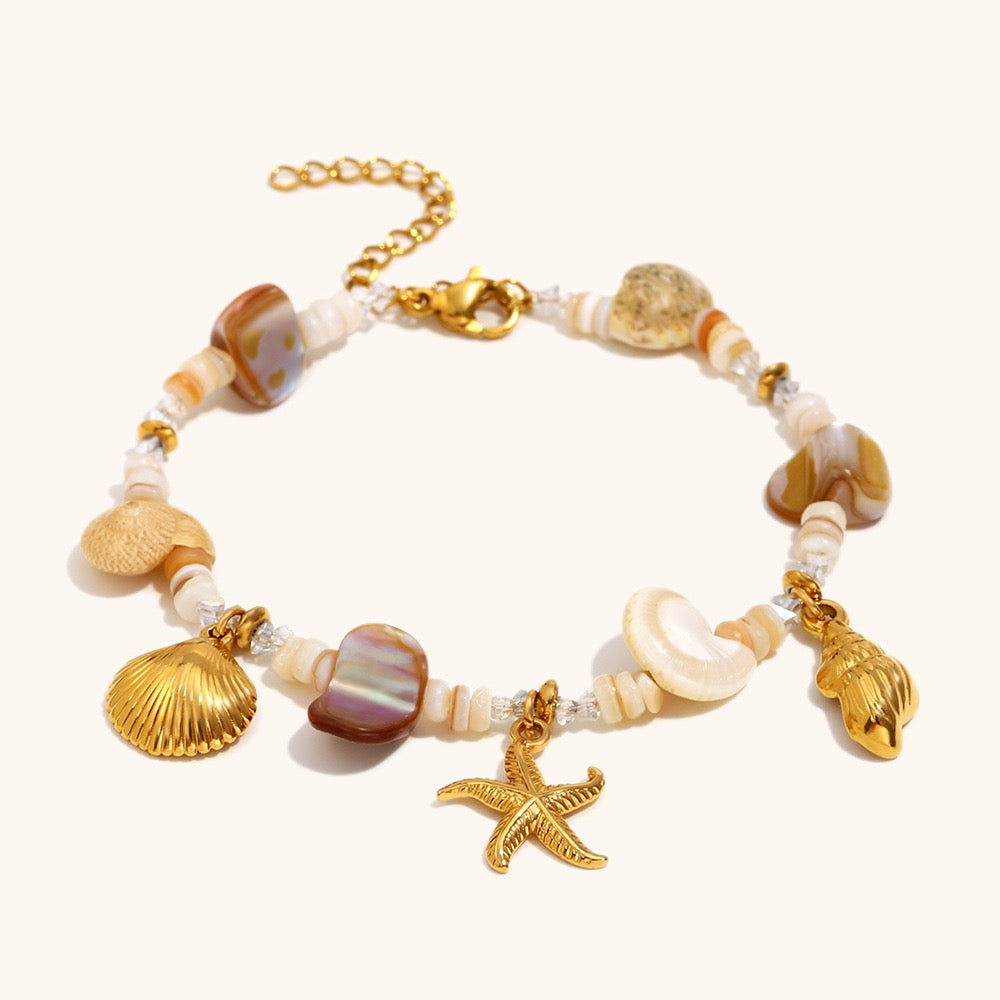Ocean souls natural shell starfish charm set
