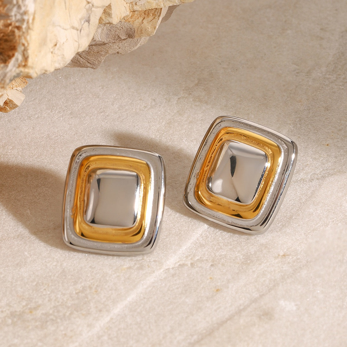 Vintage square earrings