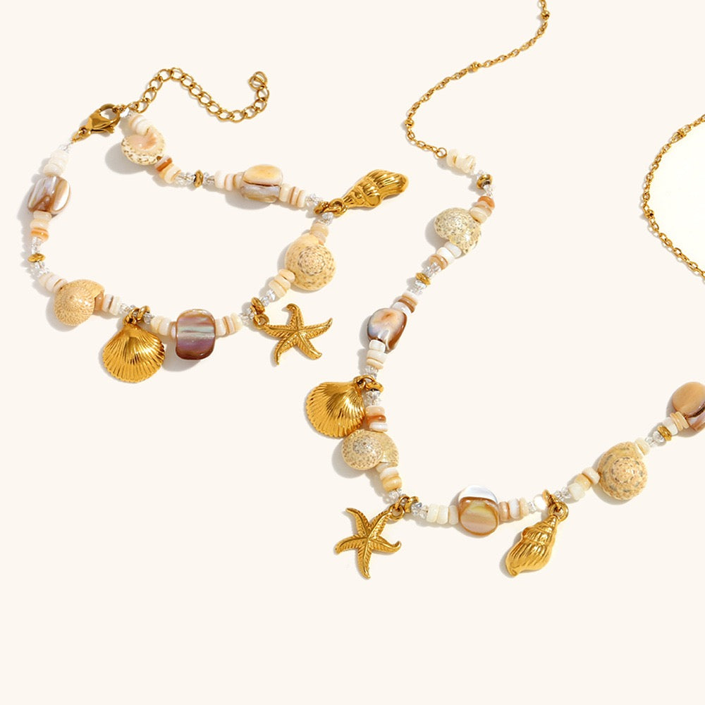 Ocean souls natural shell starfish charm set