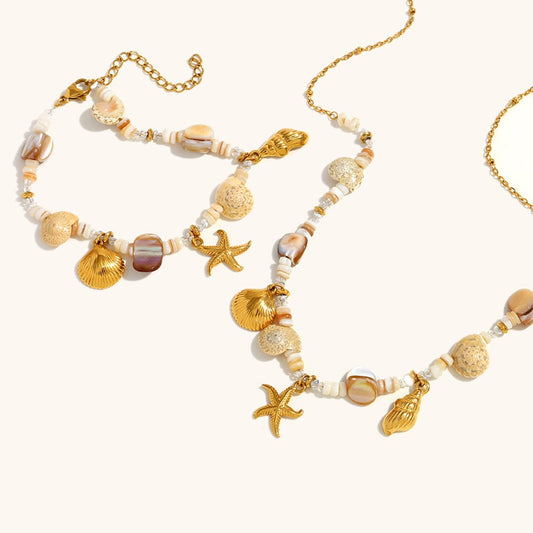 Ocean souls natural shell starfish charm set