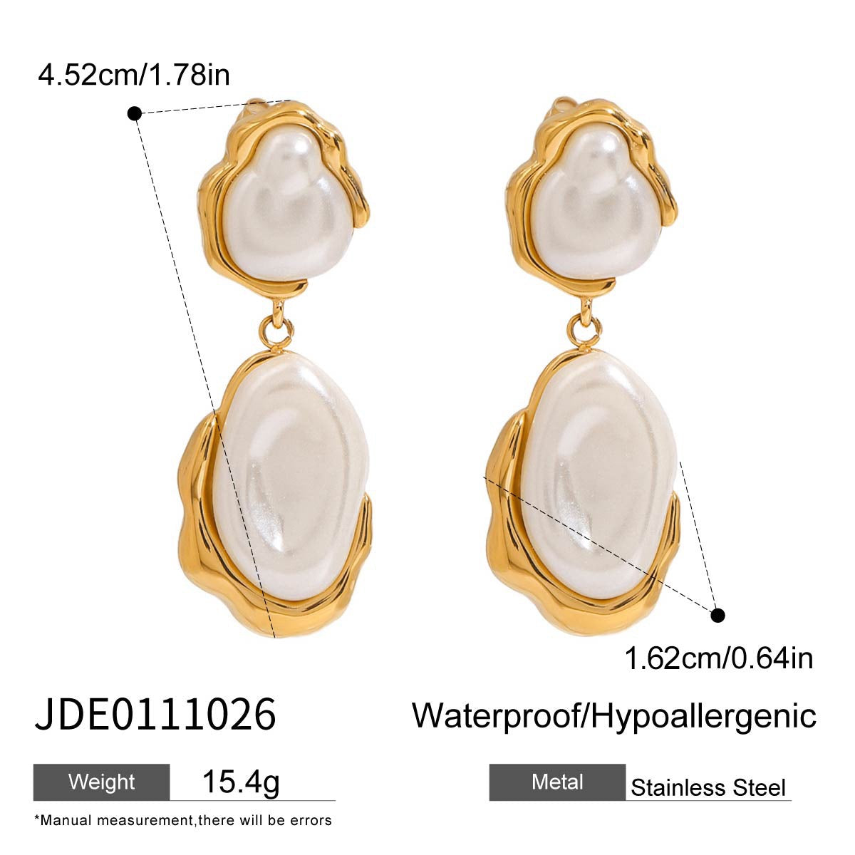 White pearly earrings