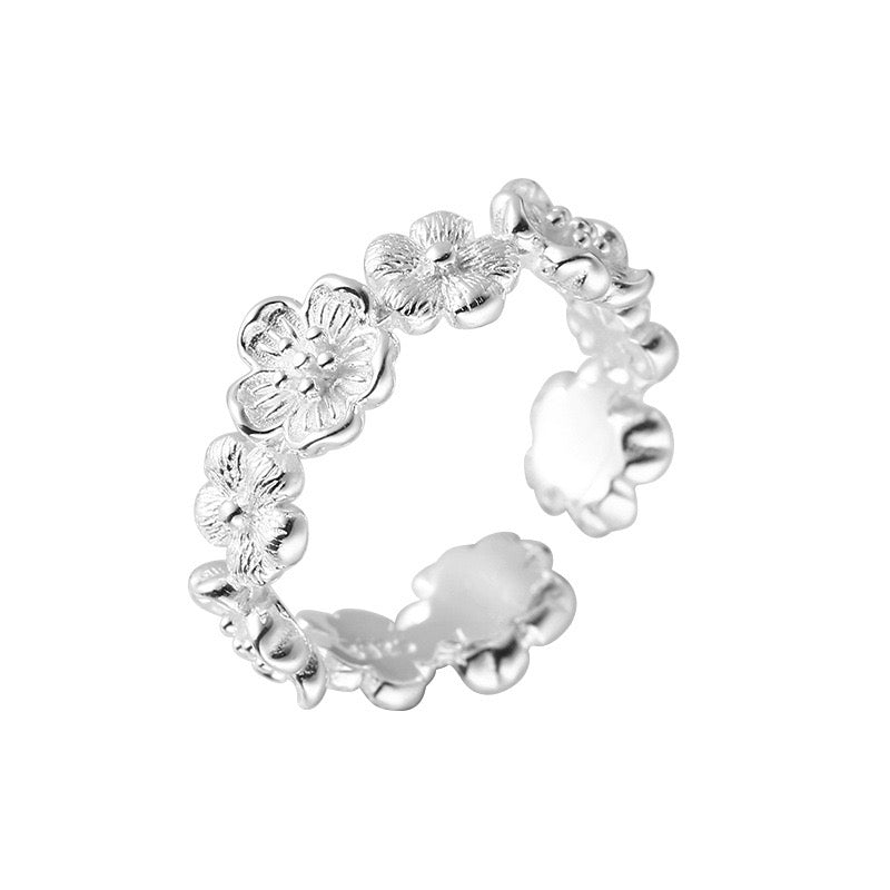 Flexi Flowers Silver ring