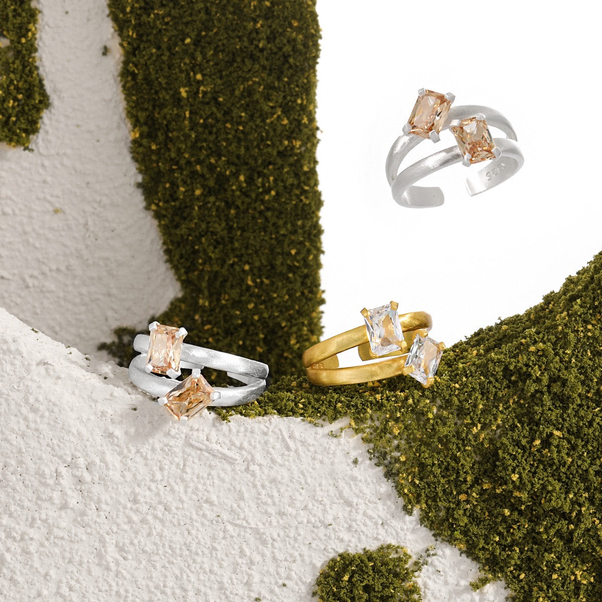 Double sugar rock rings