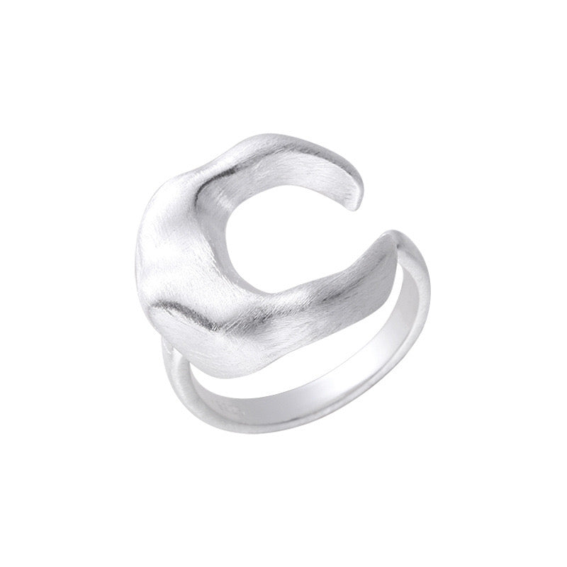 Joliua New moon silver ring