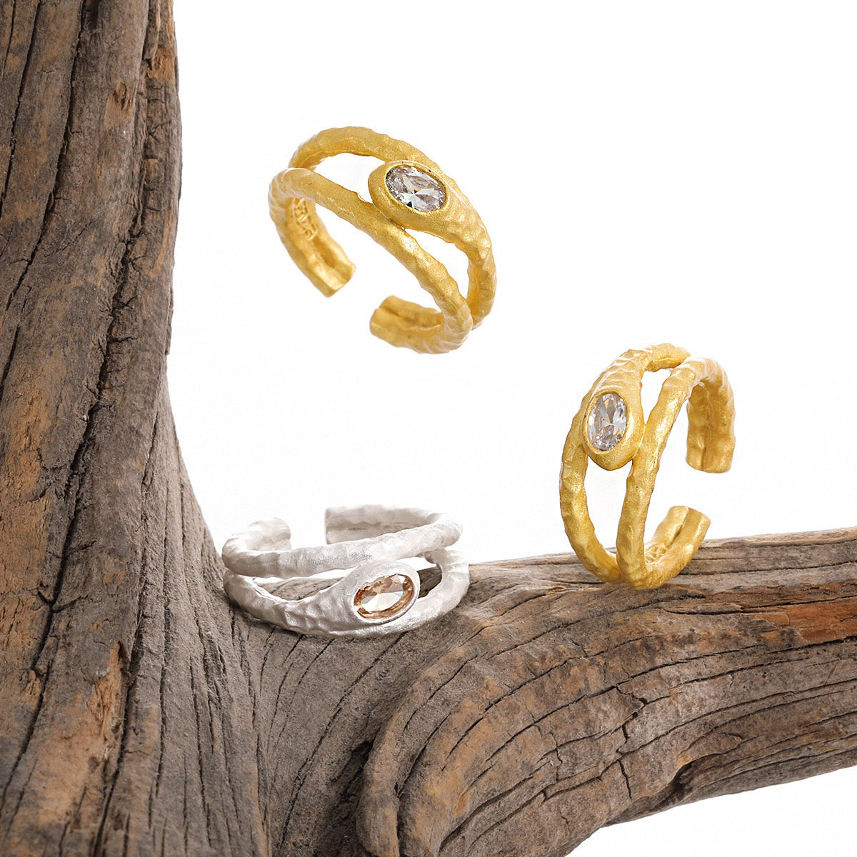 Orange rock silver ring