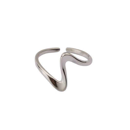Daphne Big wave Silver ring