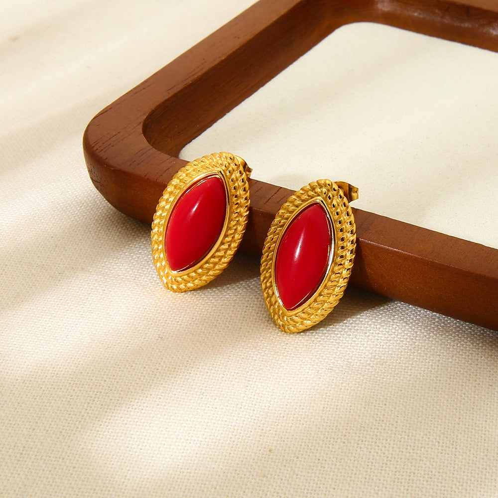 Red vintage earrings