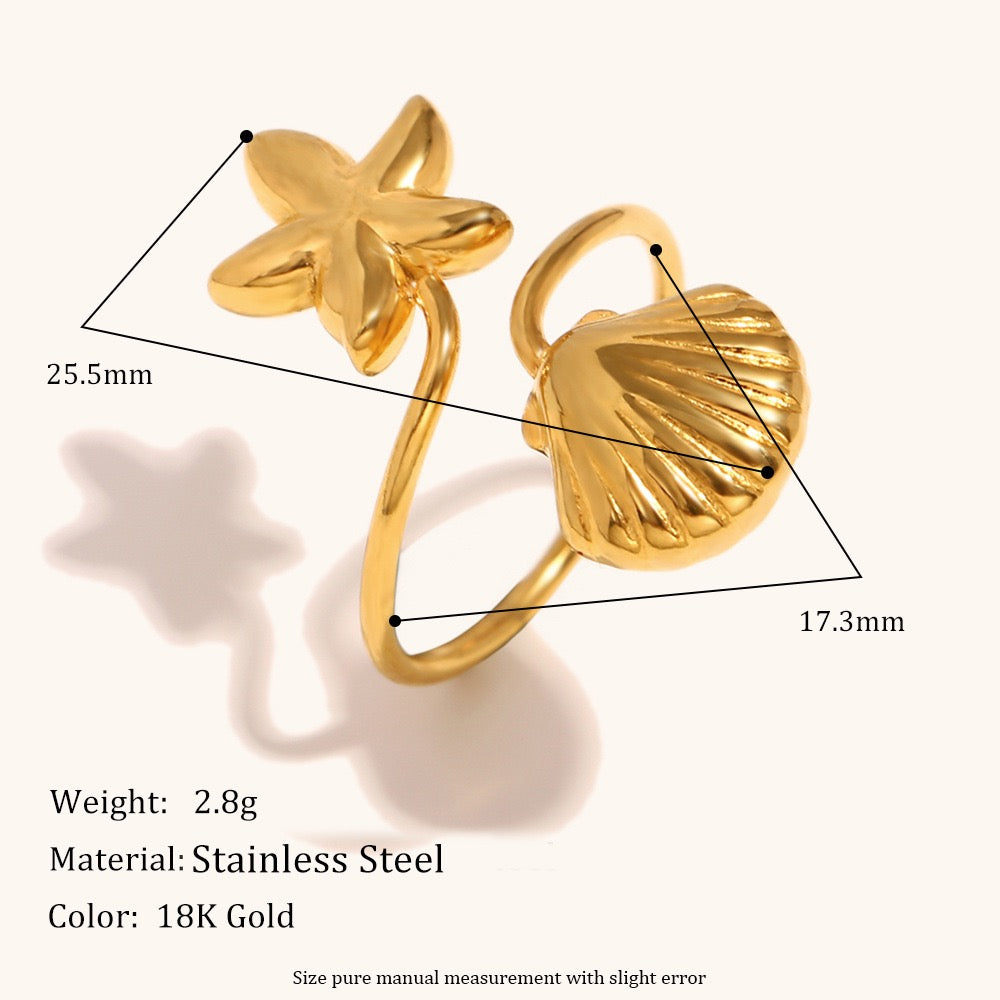 Starfish shell ring