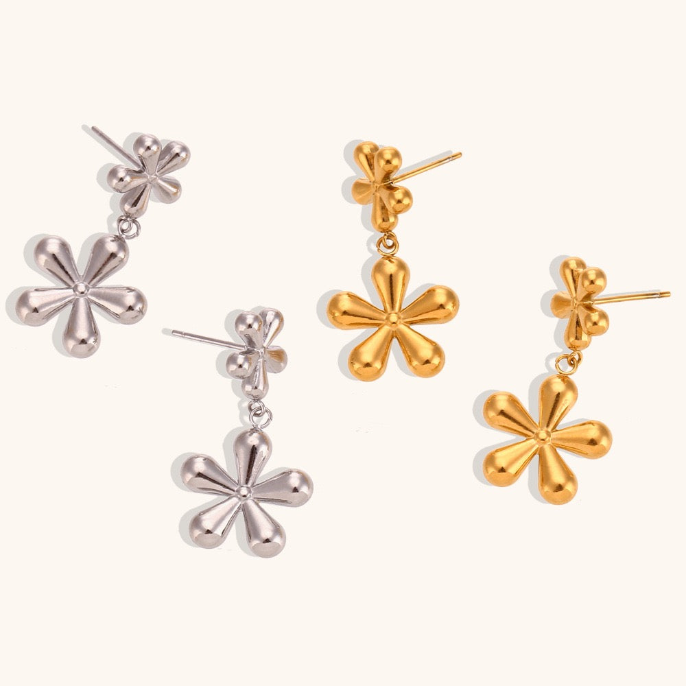 Double flower earrings