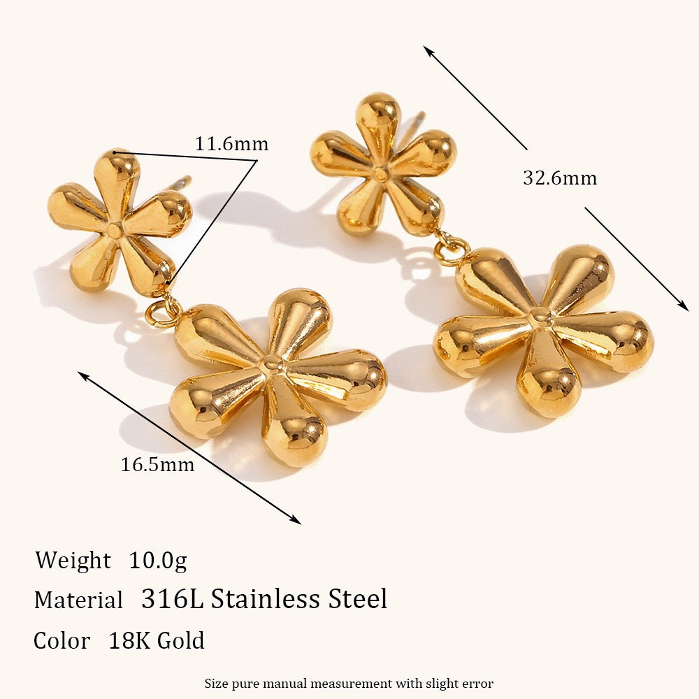 Double flower earrings