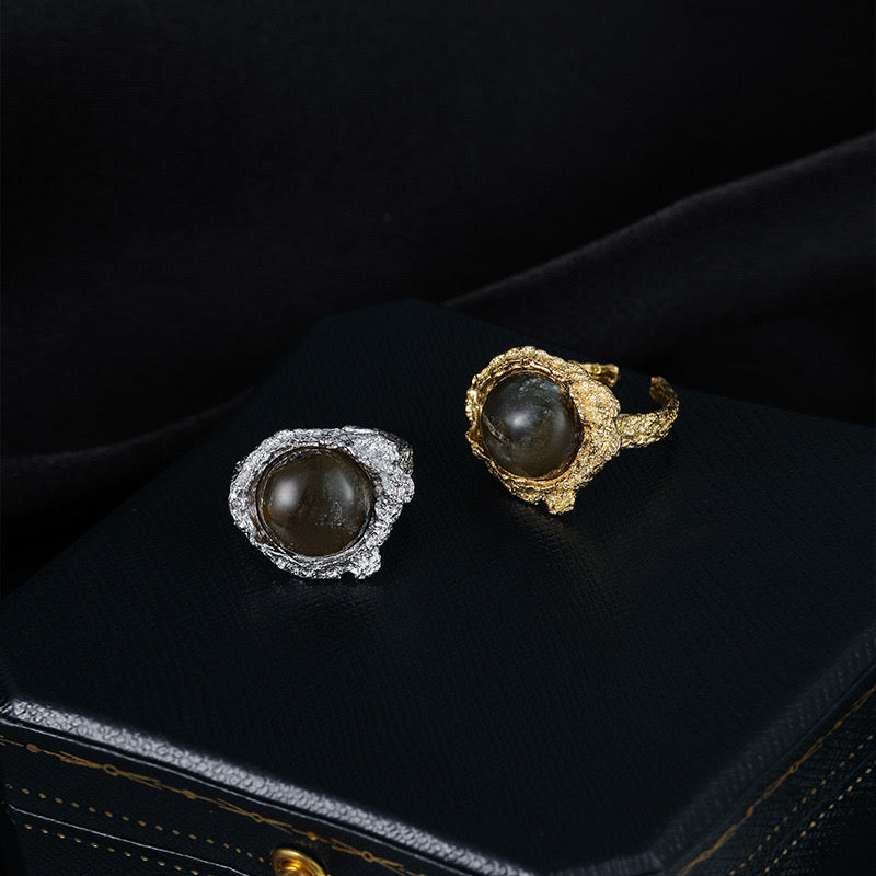 Cleaver Clear dilemma Silver ring