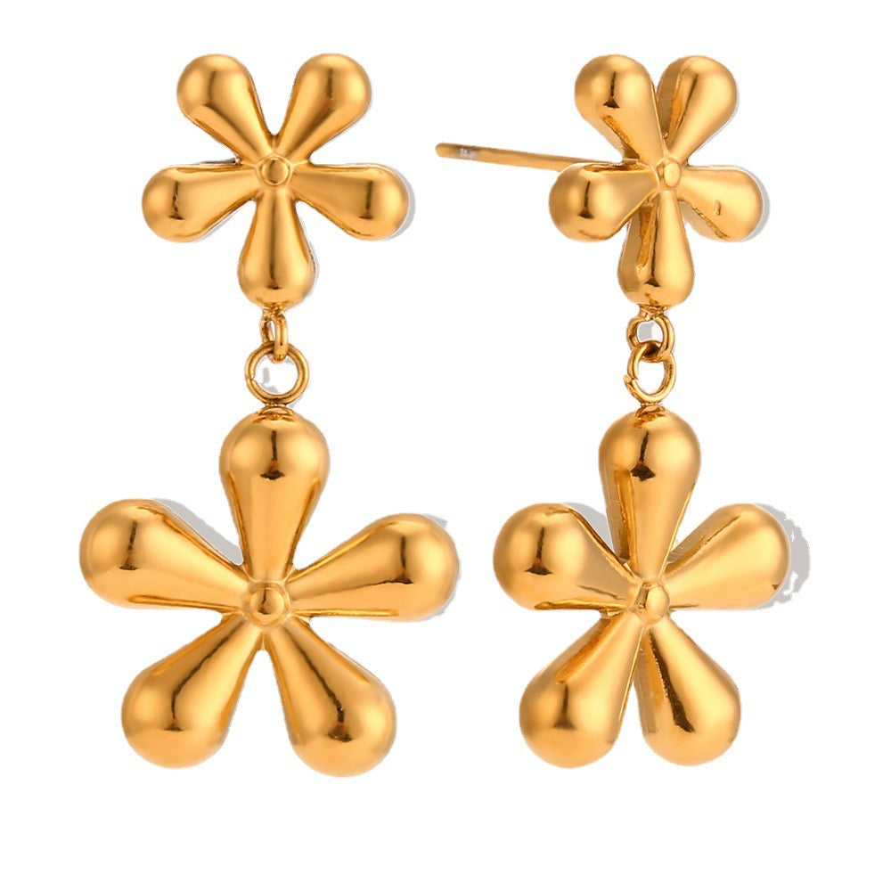 Double flower earrings