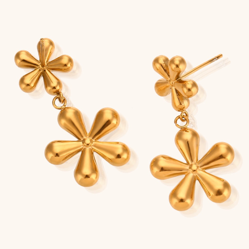 Double flower earrings
