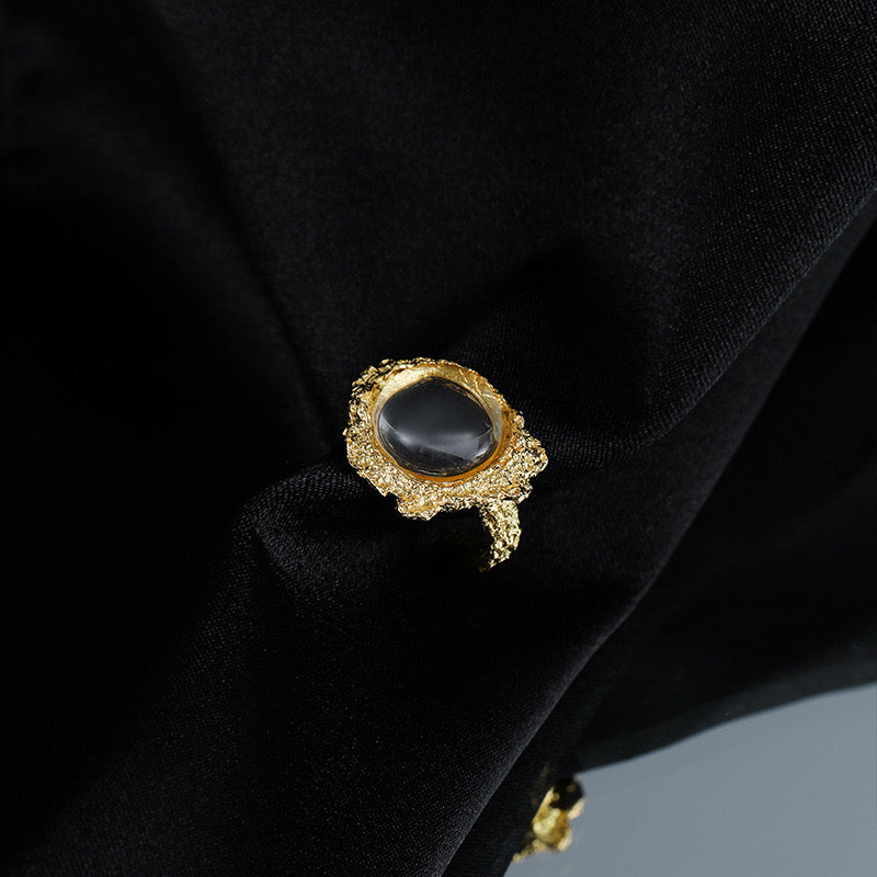 Cleaver Clear dilemma Silver ring