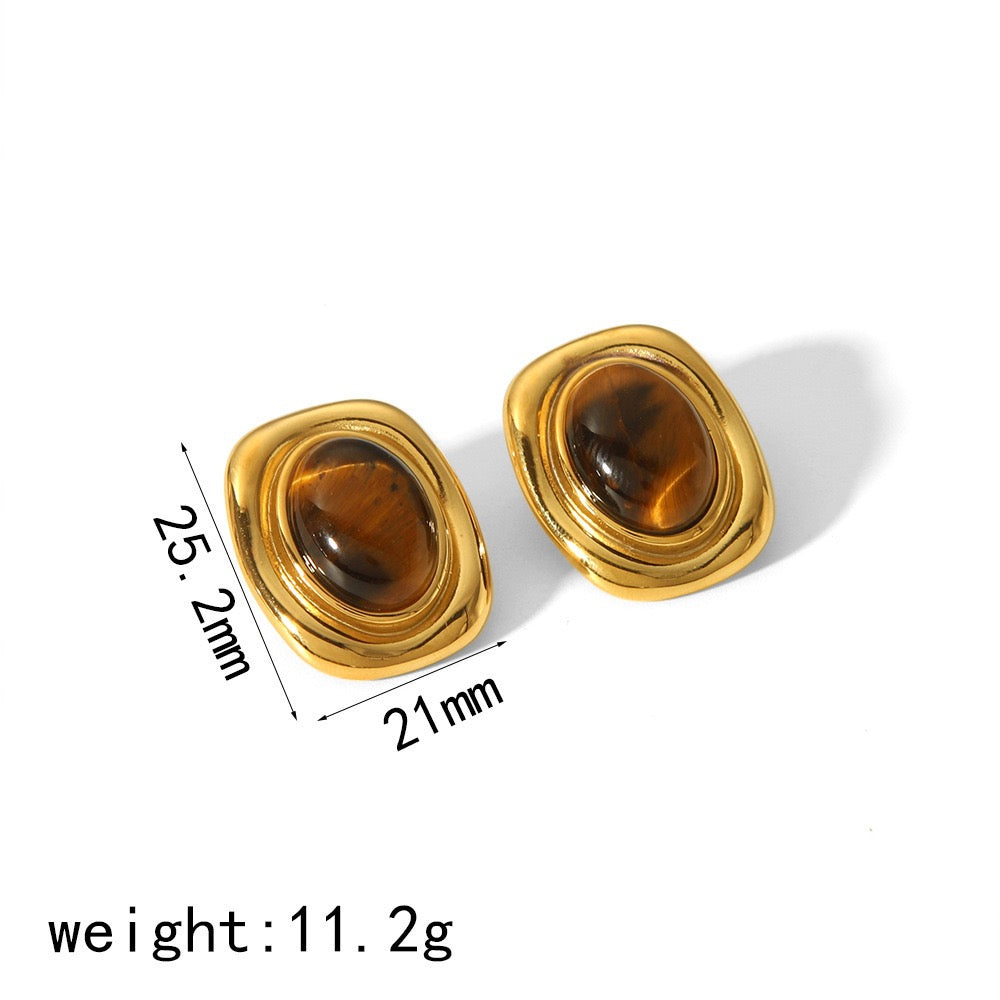 Square stone earrings