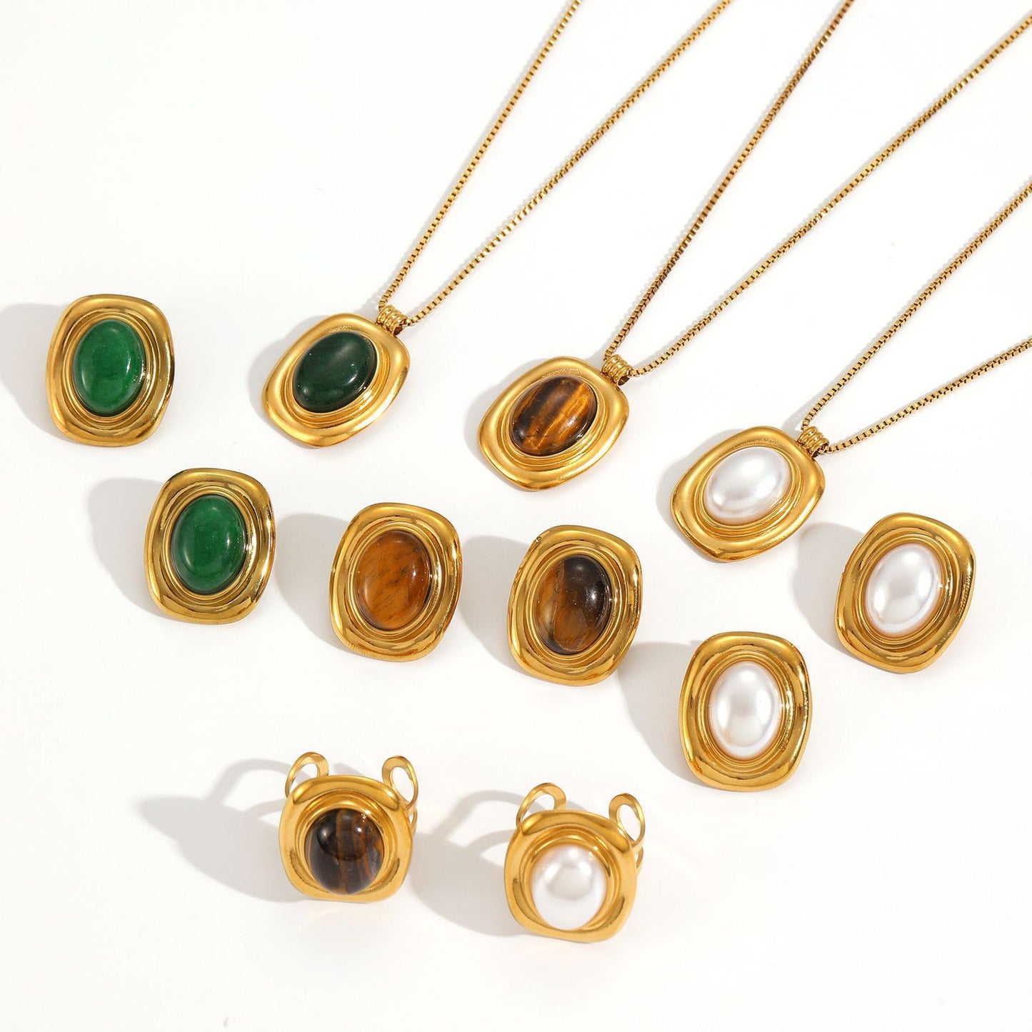 Square stone earrings