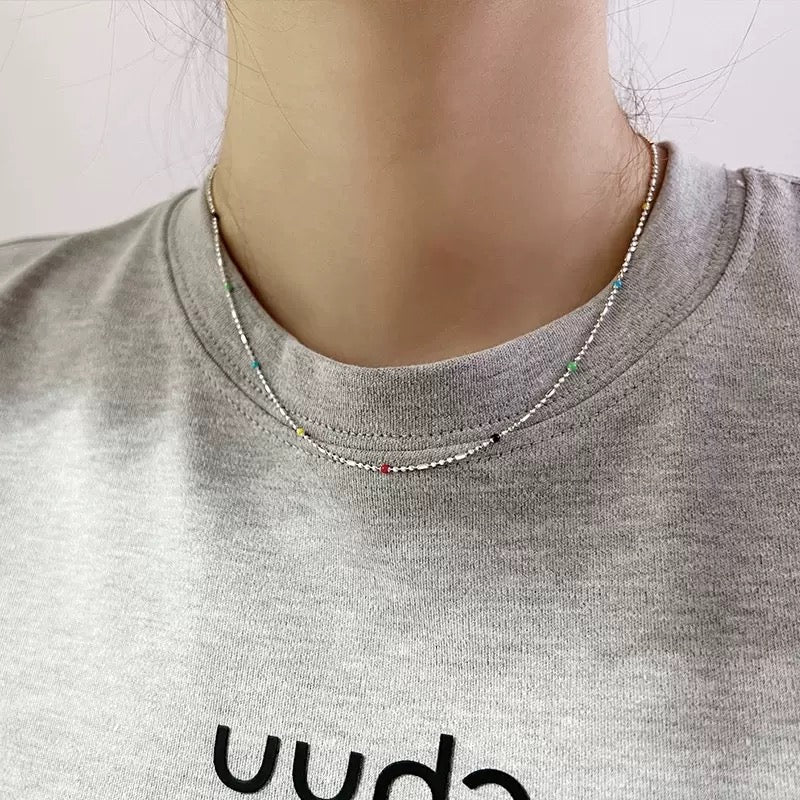 Kola Sterling silver rainbow necklace