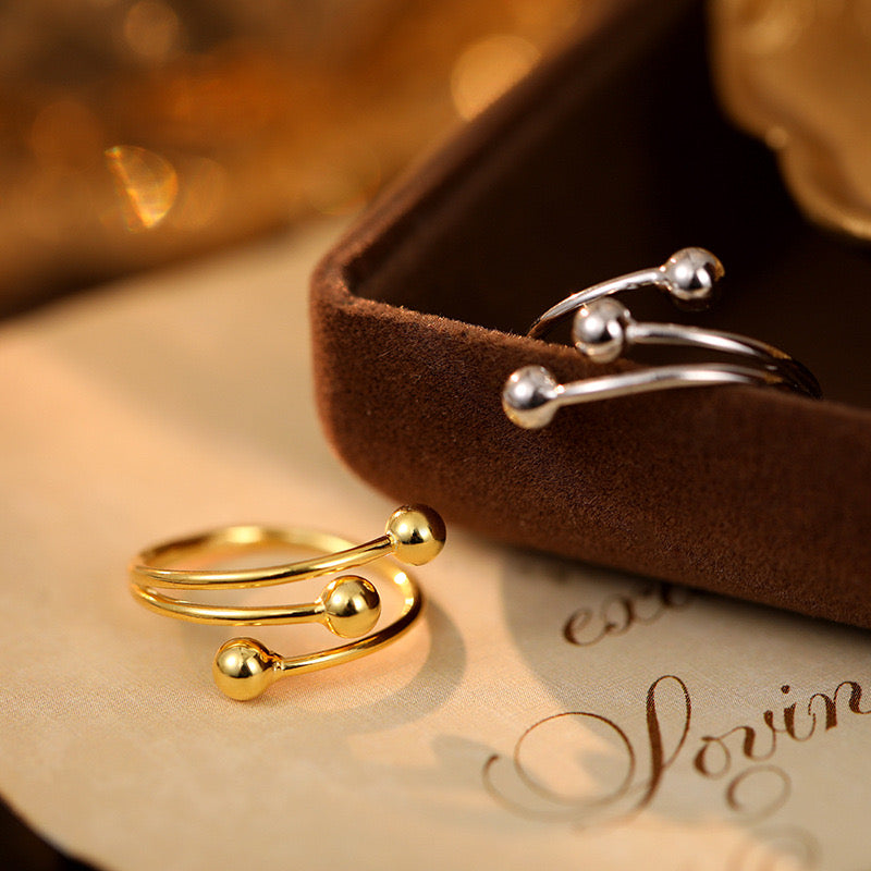 Benedict Beady silver ring