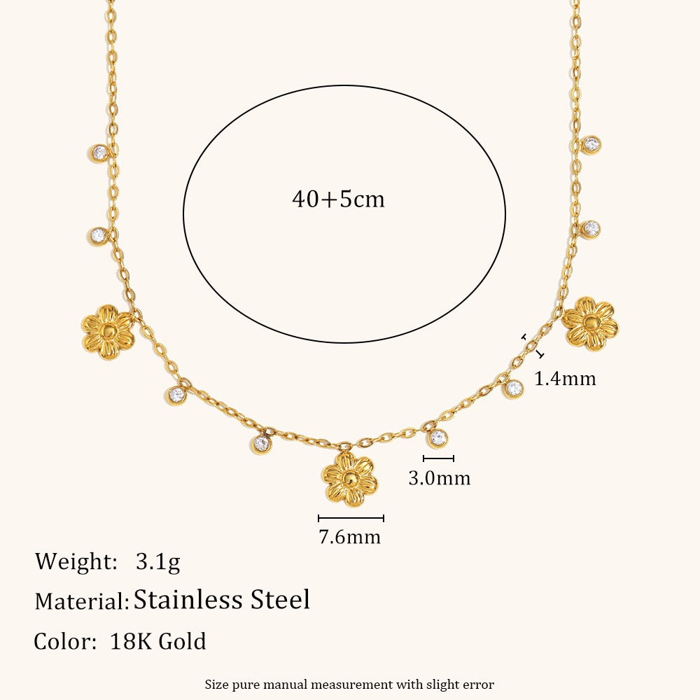 Dainty flower drop necklace