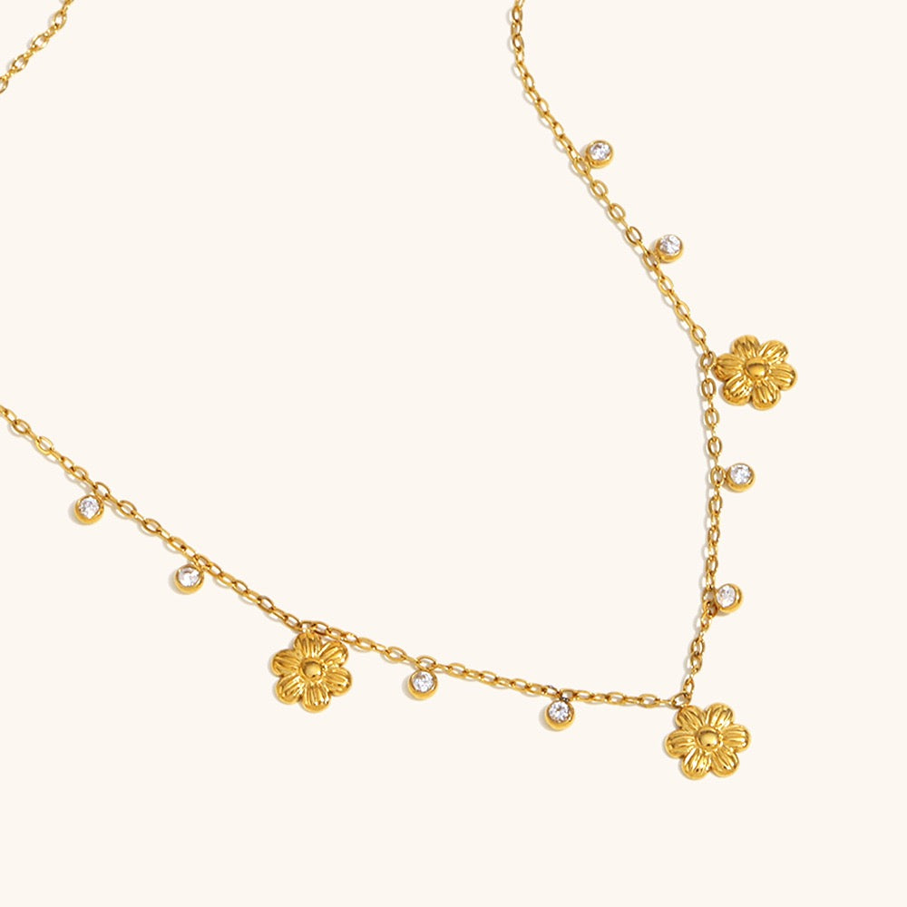 Dainty flower drop necklace