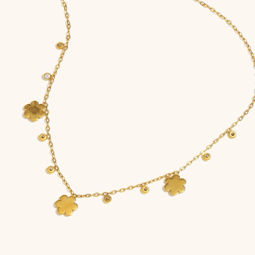 Dainty flower drop necklace
