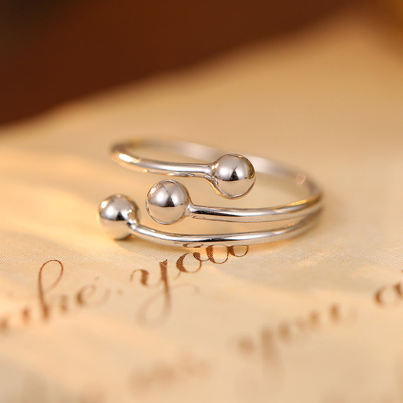 Benedict Beady silver ring