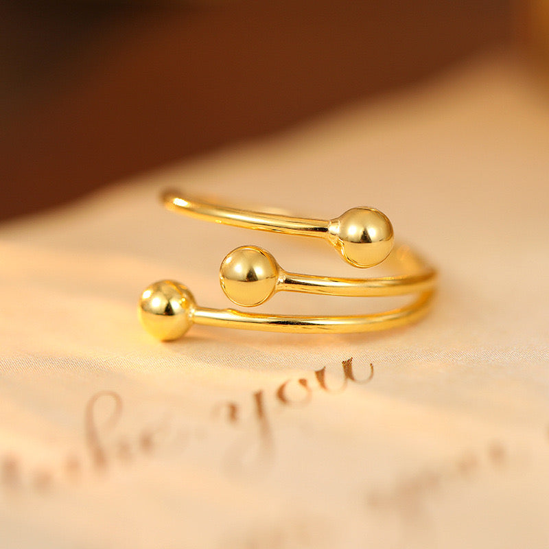 Benedict Beady silver ring