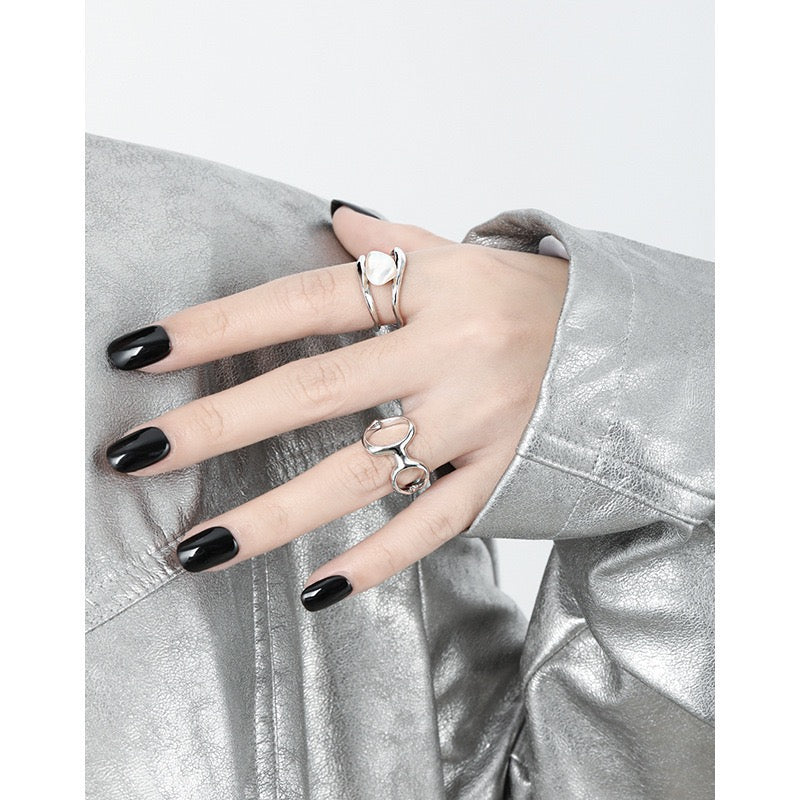 Bitty round sterling silver ring