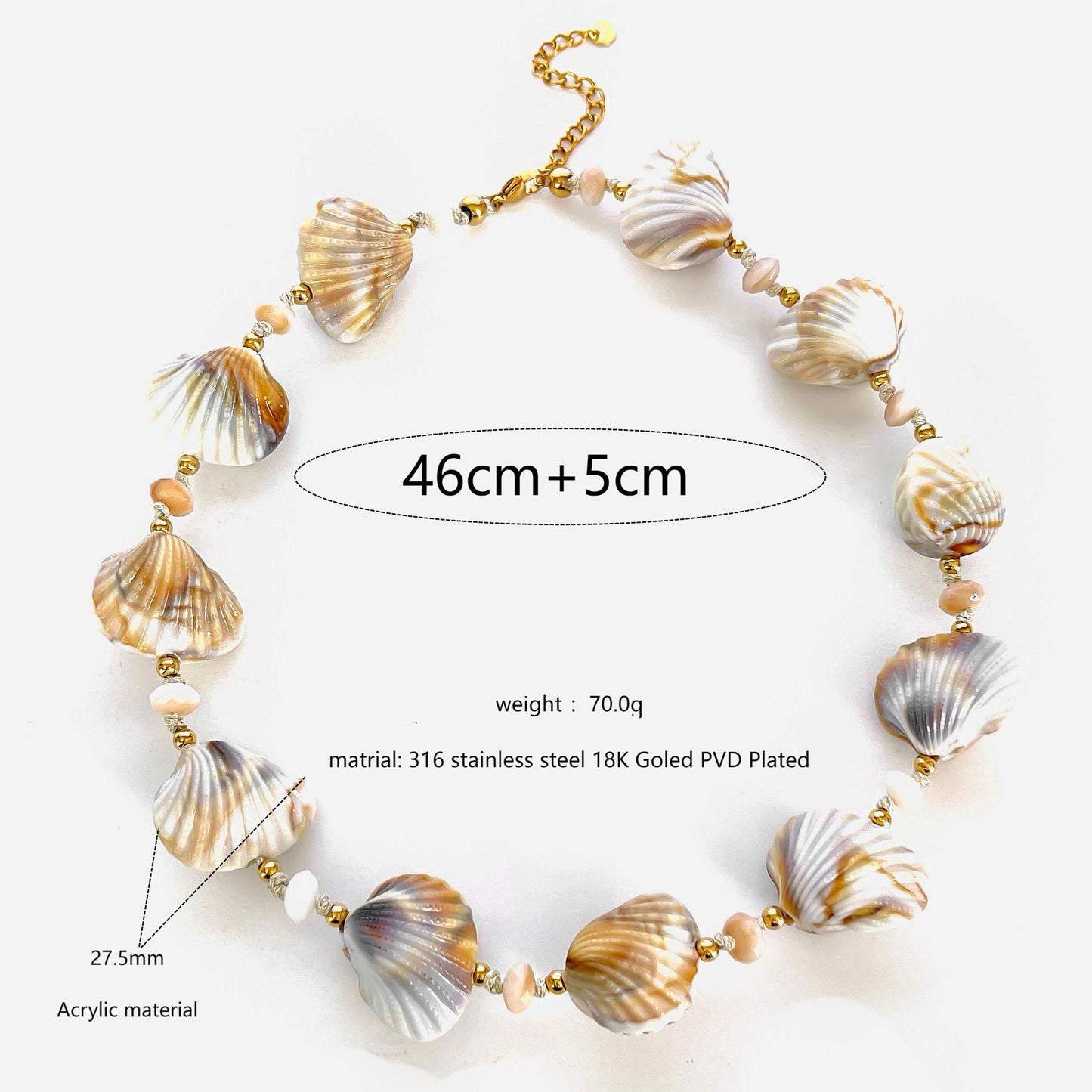 Acrylic shell necklace