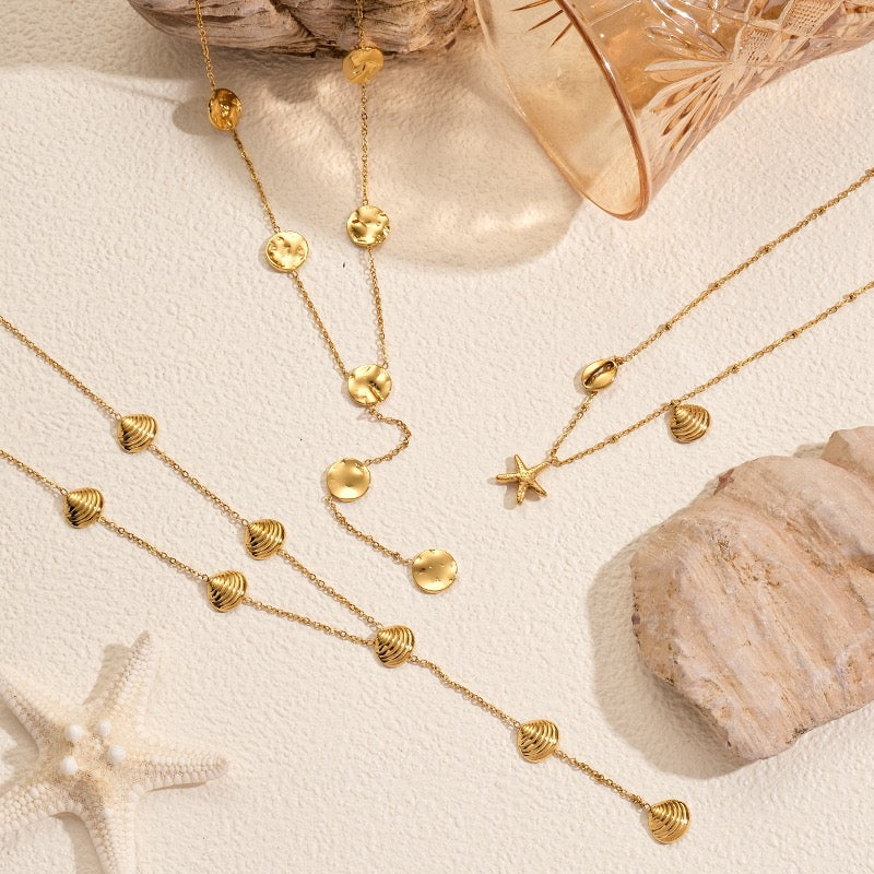 Dainty starfish shell necklace