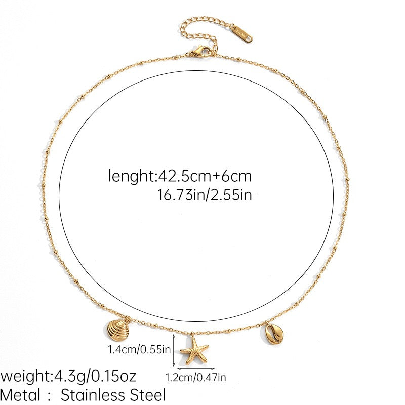 Dainty starfish shell necklace