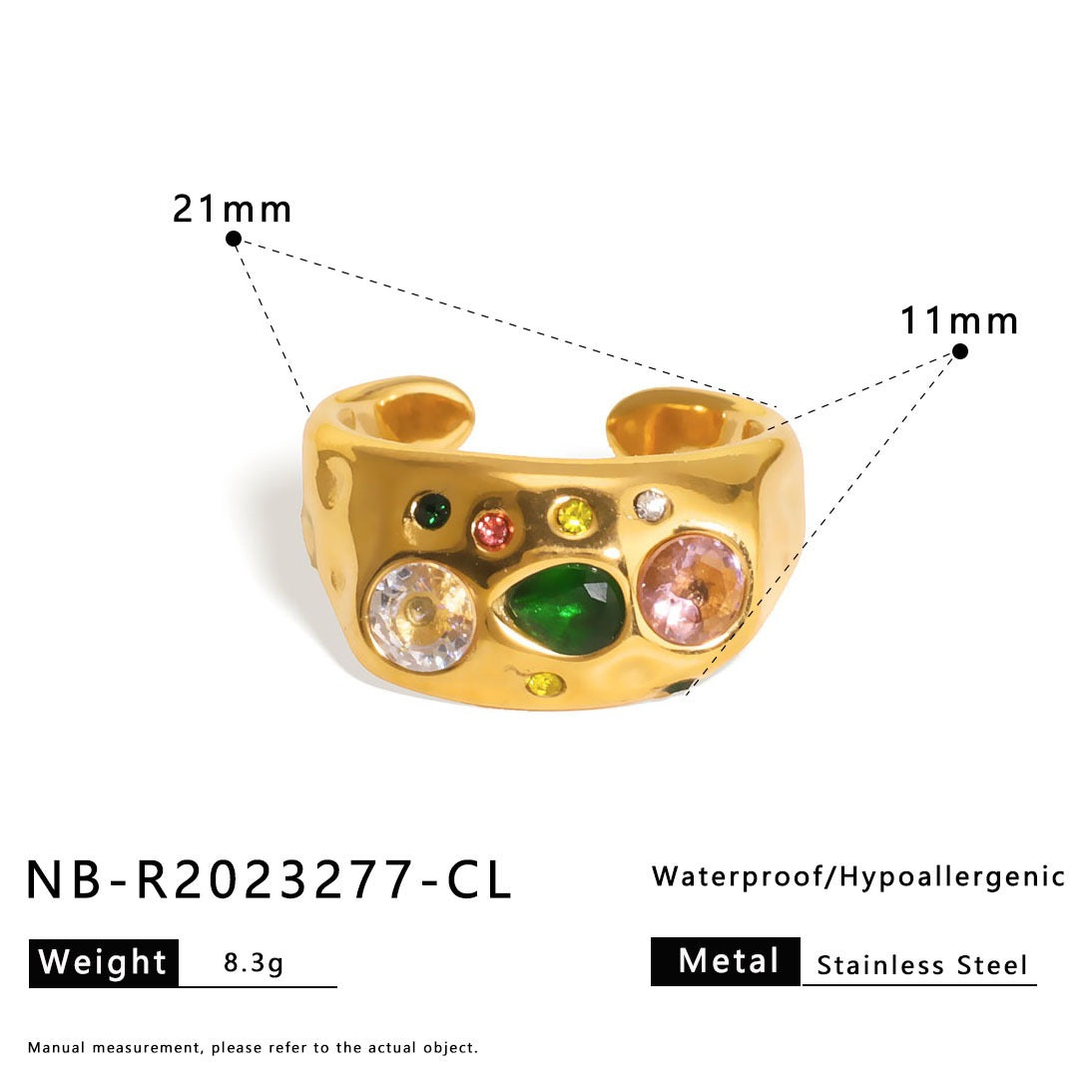 Gem rainbow rings