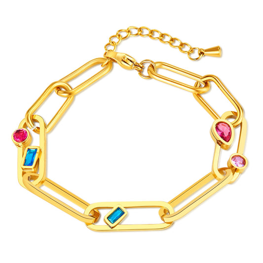Gold lock chain bracelet