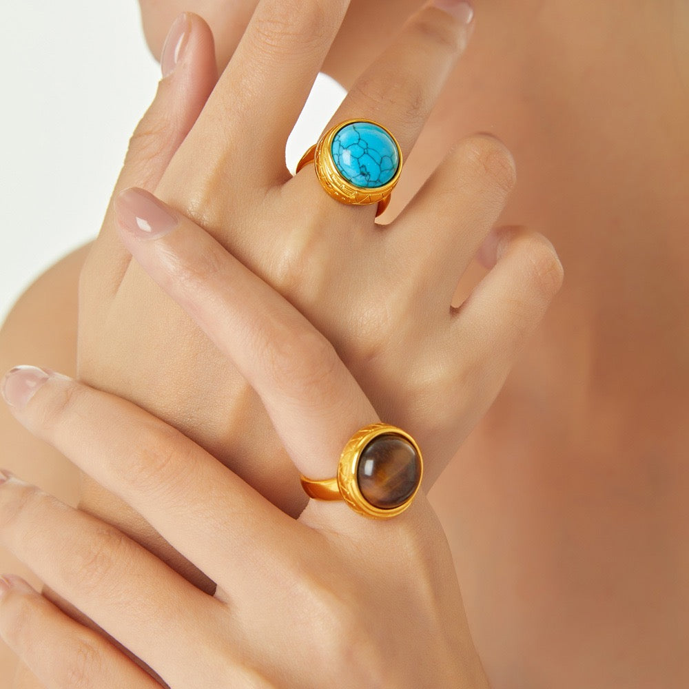 Natural stone rings